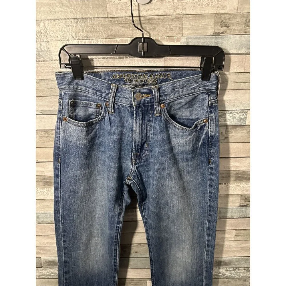 Men’s American Eagle Denim Jeans Medium Wash Slim Straight Size 26x28
